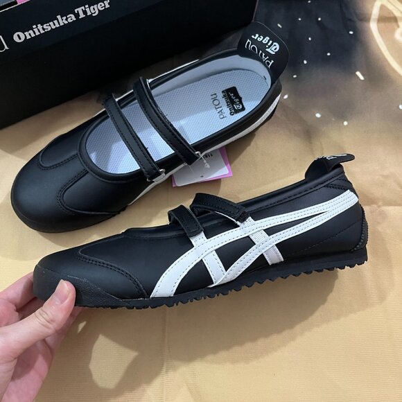 Patou Mexico 66 X Onitsuka Tiger Black Ballet Flats - Picture 3 of 6